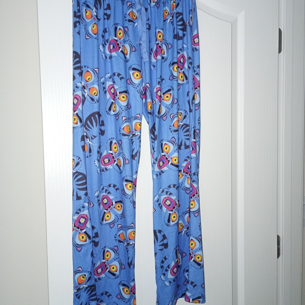 Netflix Blue Sleep Pants with Colorful Pattern